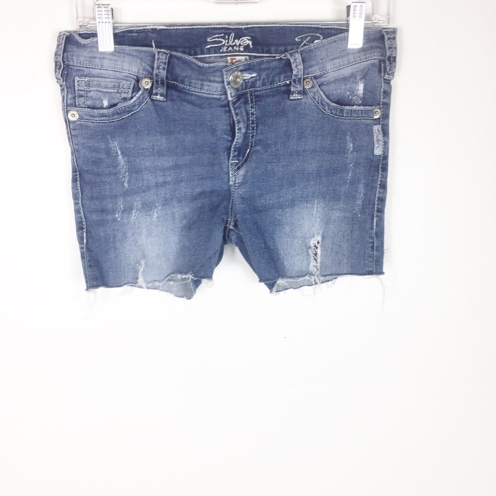 Silver Jeans Pixie Distressed Raw Hem Shorts - image 1